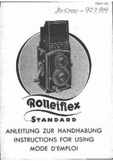 Rollei Rolleiflex Standard manual. Camera Instructions.